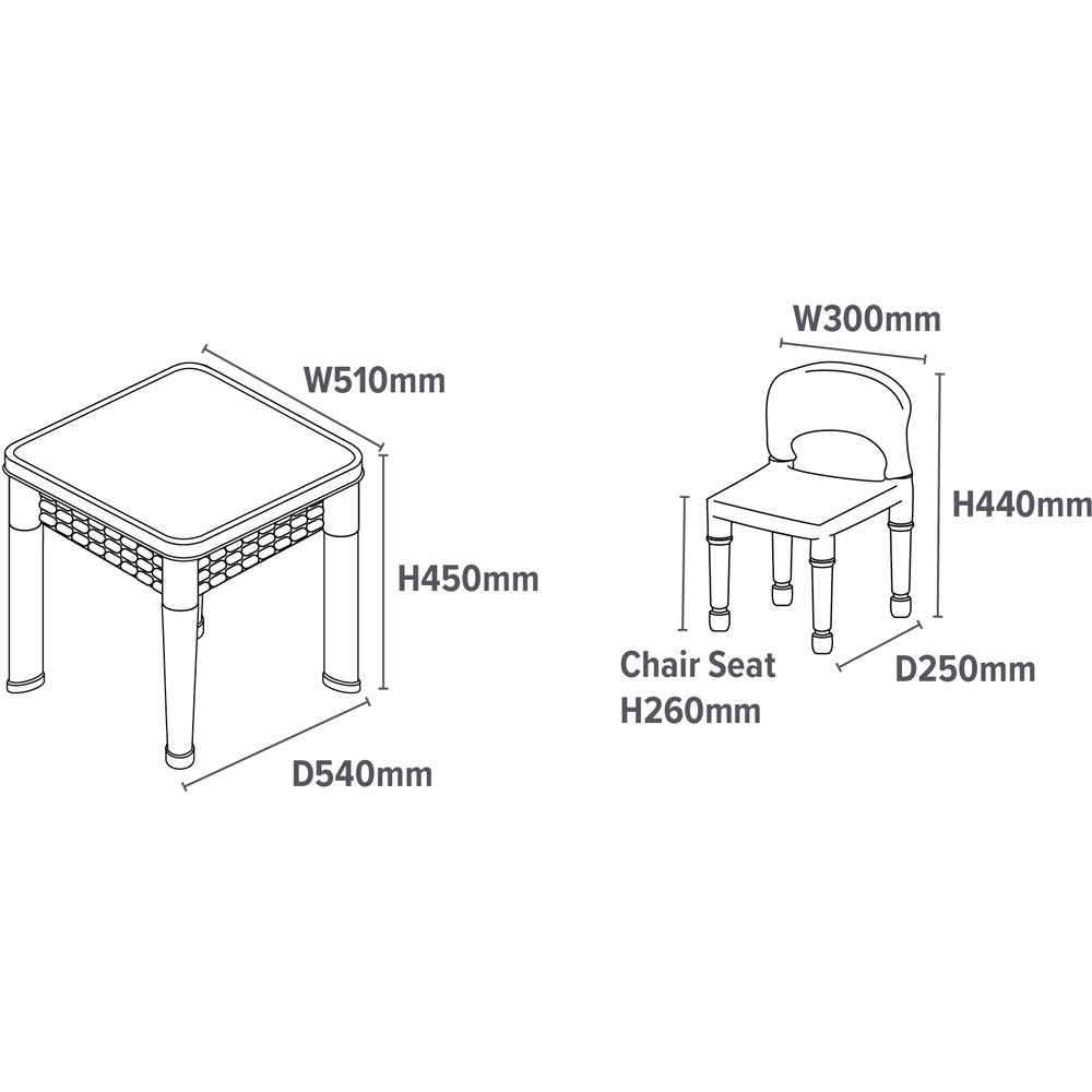 Liberty House Toys Kids 6-in-1 Red and White Activity Table and 2 Chairs Set Image 9
