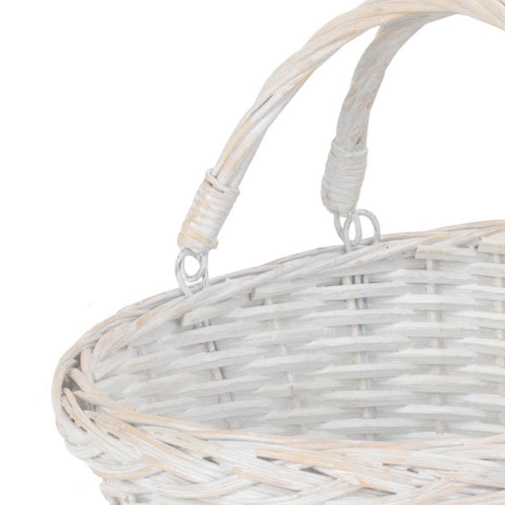 Red Hamper Large White Wicker Shopping Basket Image 2