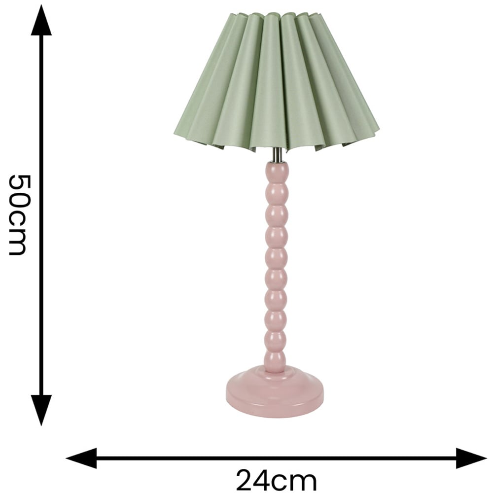 ValueLights Bobbins Sage Green Scallop Tapered Shade Painted Rose LED Table Lamp Image 4