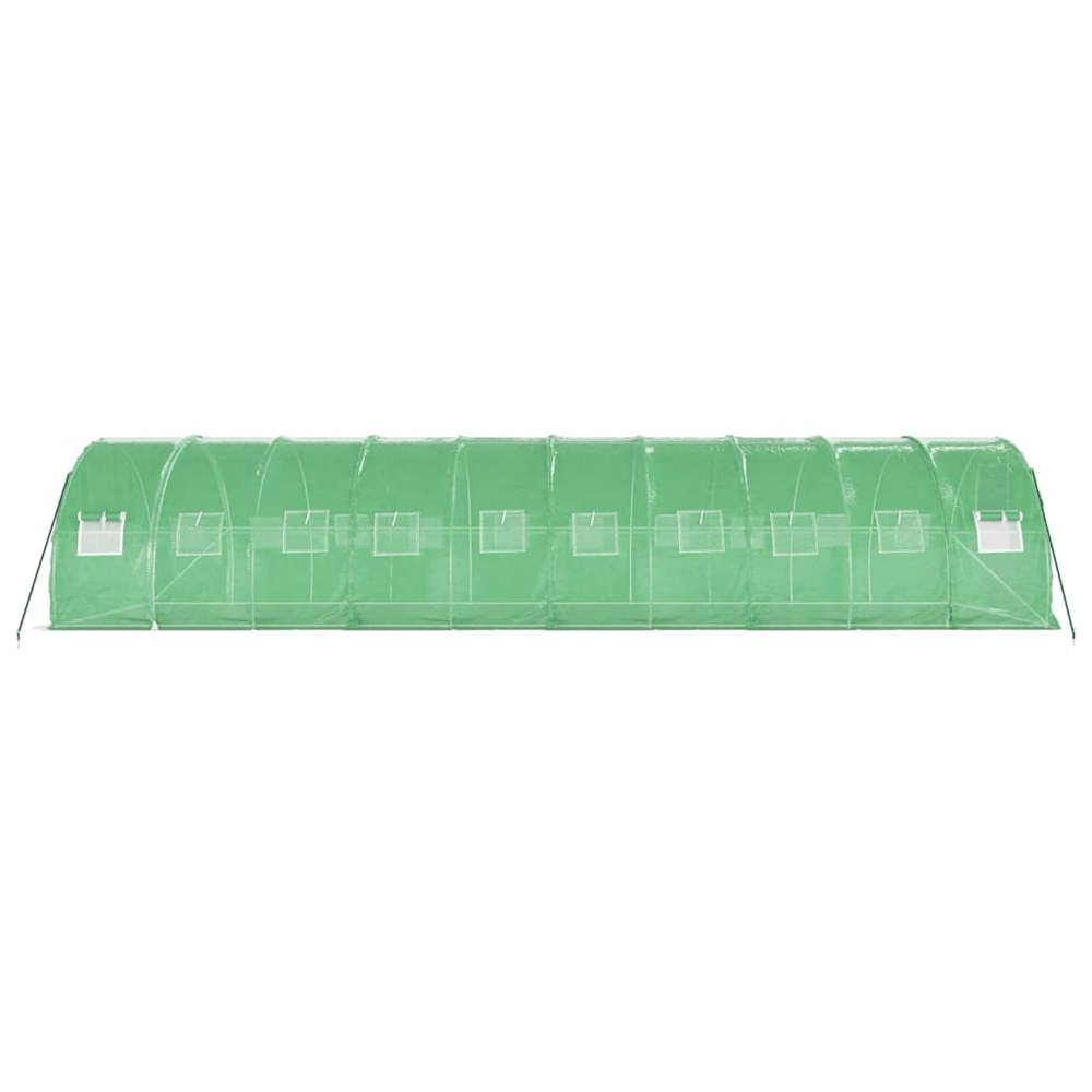 vidaXL Green Polyethylene Galvanised Steel Frame 32.8 x 9.8ft Greenhouse Image 4