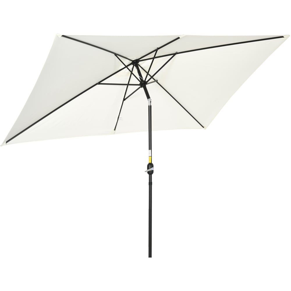 Outsunny Cream White Crank and Tilt Parasol 3 x 2m Image 1