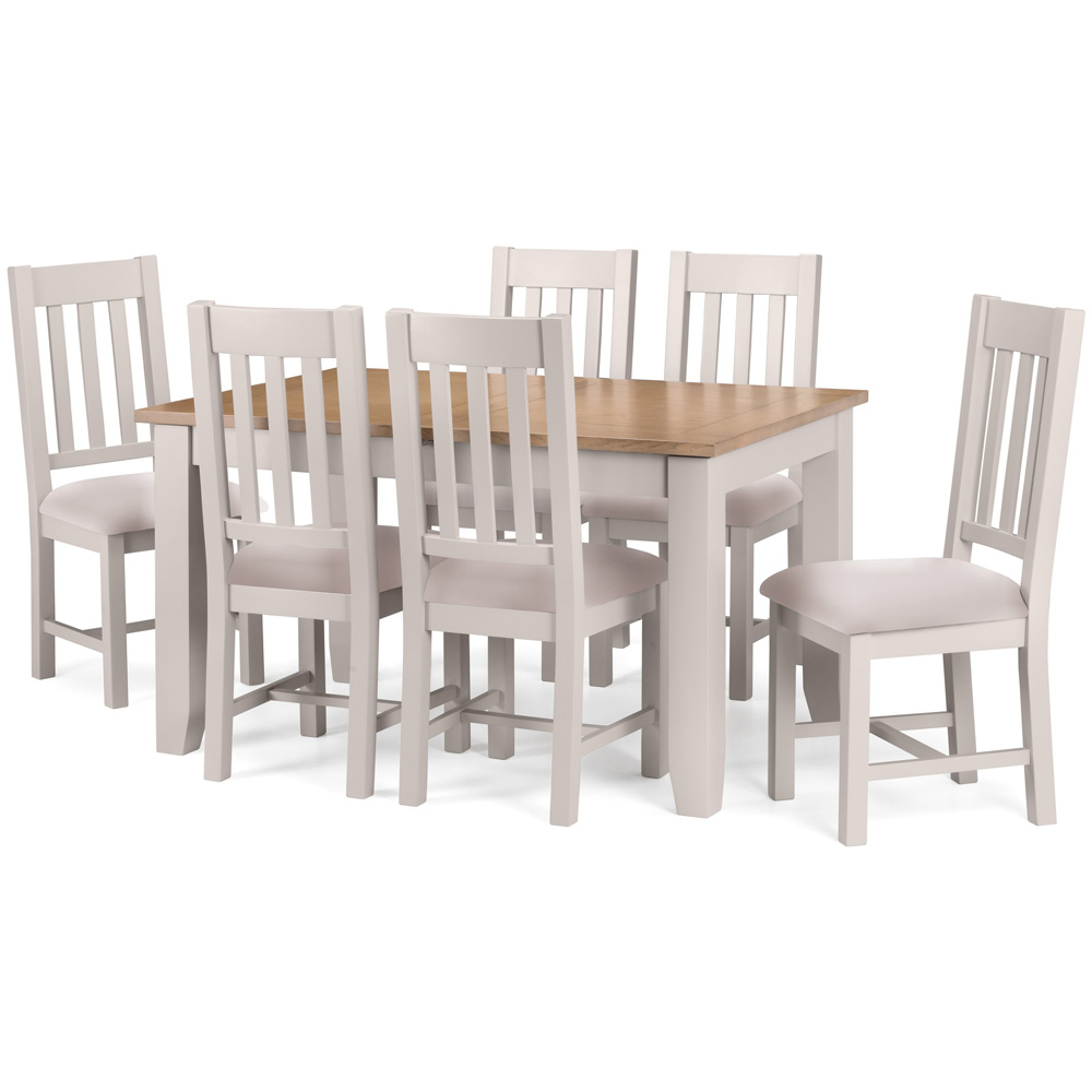 Julian Bowen Richmond 6 Seater Extending Dining Table Elephant Grey and Pale Oak Image 4