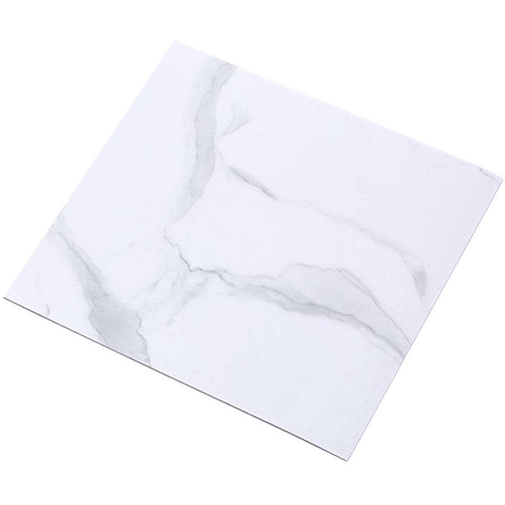 Living and Home Marble Patterned White Marble PVC Self Adhesive Wall Sticker 10 Pack Image 3