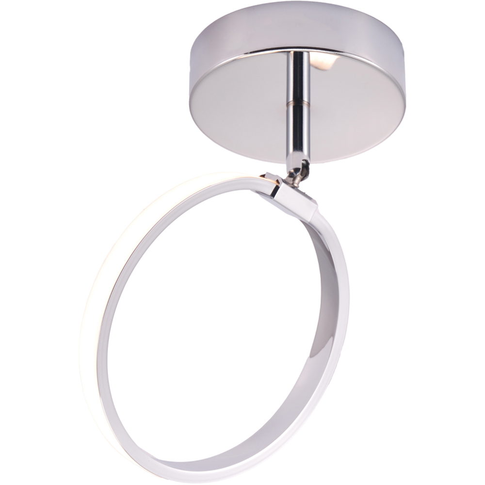 Happy Homewares Chrome Halo Ring LED Ceiling Light Fitting Image 1