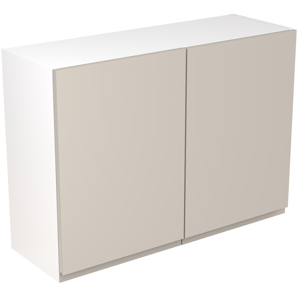 Kitchen Kit J-Pull Matt Light Grey Wall Kitchen Cabinet Flatpack 1000mm Image 1