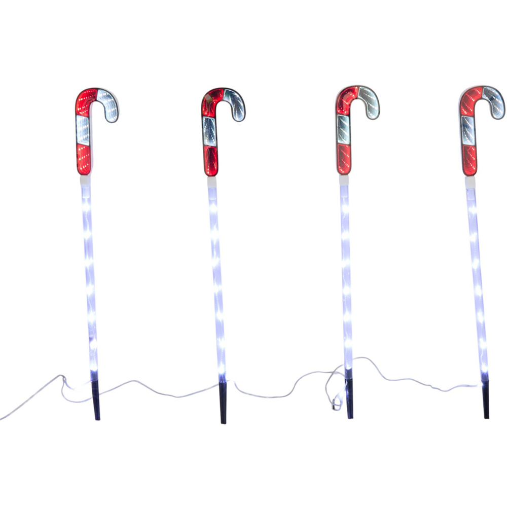 Pack of 4 Candy Cane Infinity Stake Lights Image 3
