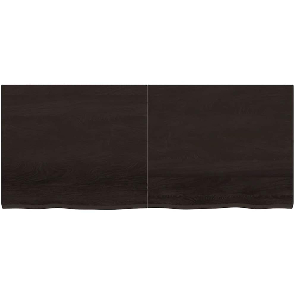vidaXL 140 x 60 x 4cm Dark Brown Treated Solid Wood Oak Wall Shelf Image 4