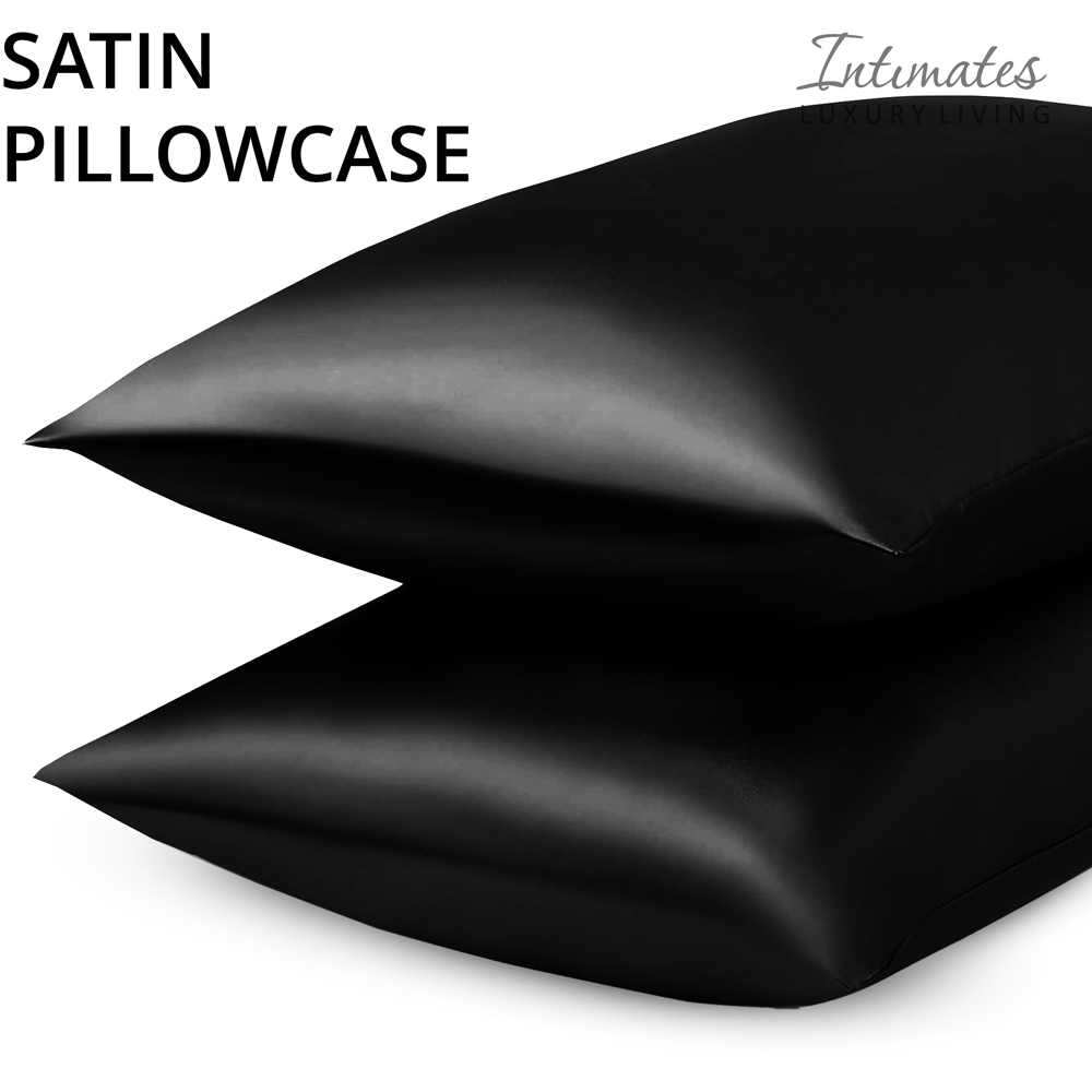 Intimates Single Black Satin Bedding Set Image 5