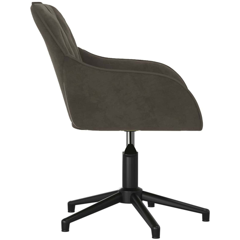 vidaXL Set of 2 Dark Grey Velvet Height-Adjustable Swivel Dining Chair Image 5
