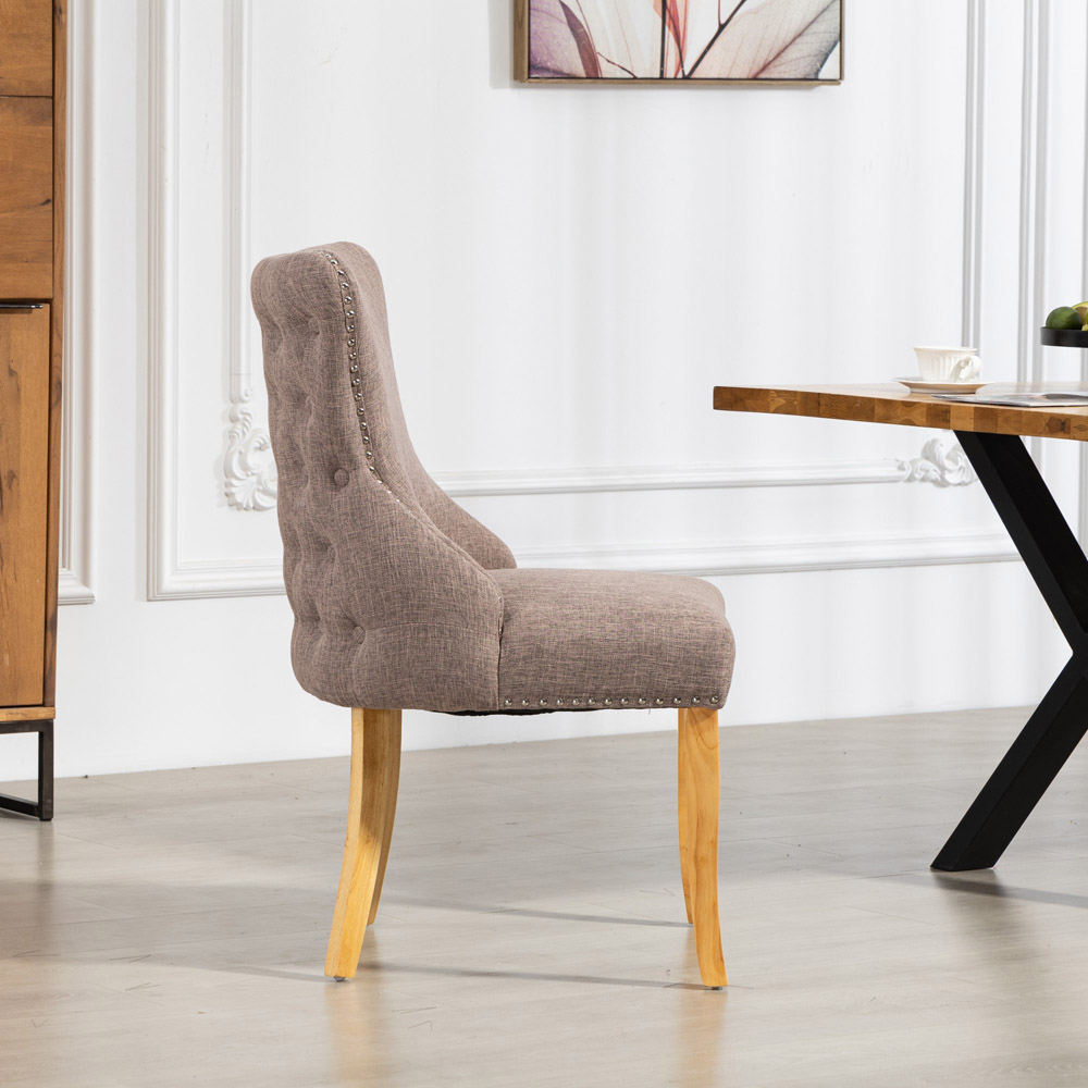 Artemis Home Olivola Set of 2 Dark Brown Fabric Dining Chair Image 3