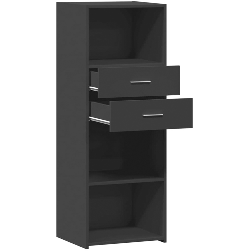 vidaXL 2 Drawer 3 Shelf Black Highboard Image 7