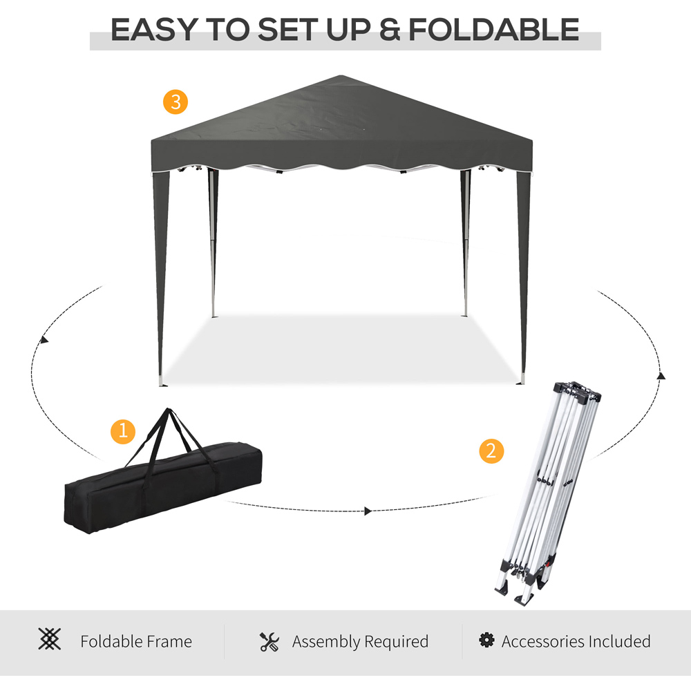 Outsunny 3 x 3m Grey Steel Frame Pop Up Gazebo Image 5