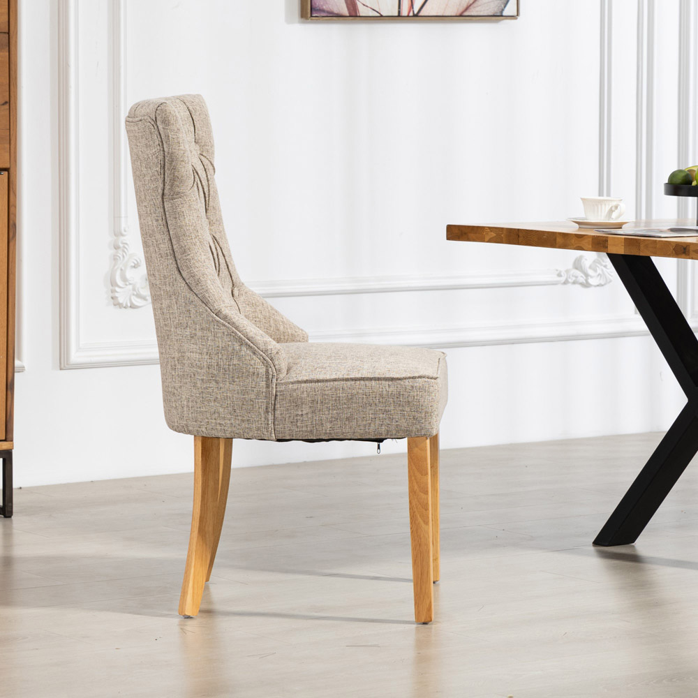 Artemis Home Tiana Set of 2 Light Brown Fabric Dining Chair Image 3