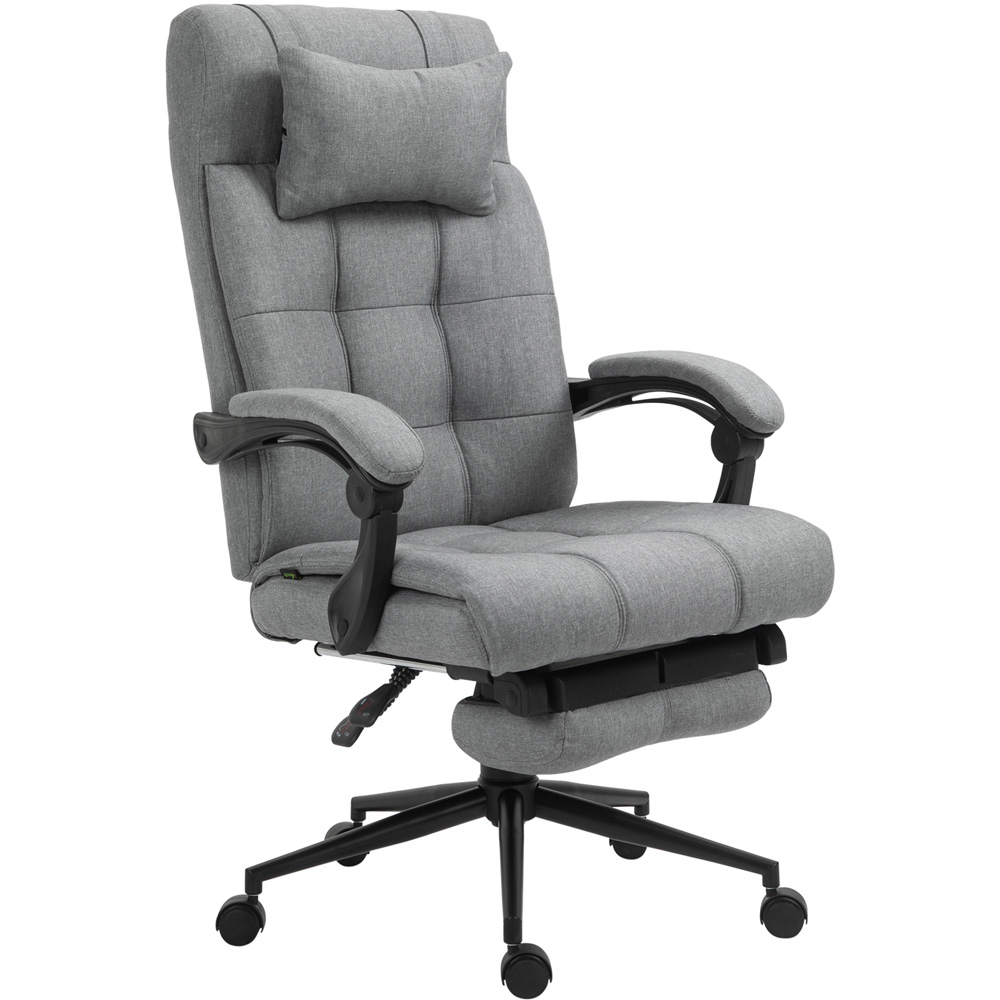 Portland Light Grey Linen Swivel Ergonomic Office Chair Image 2
