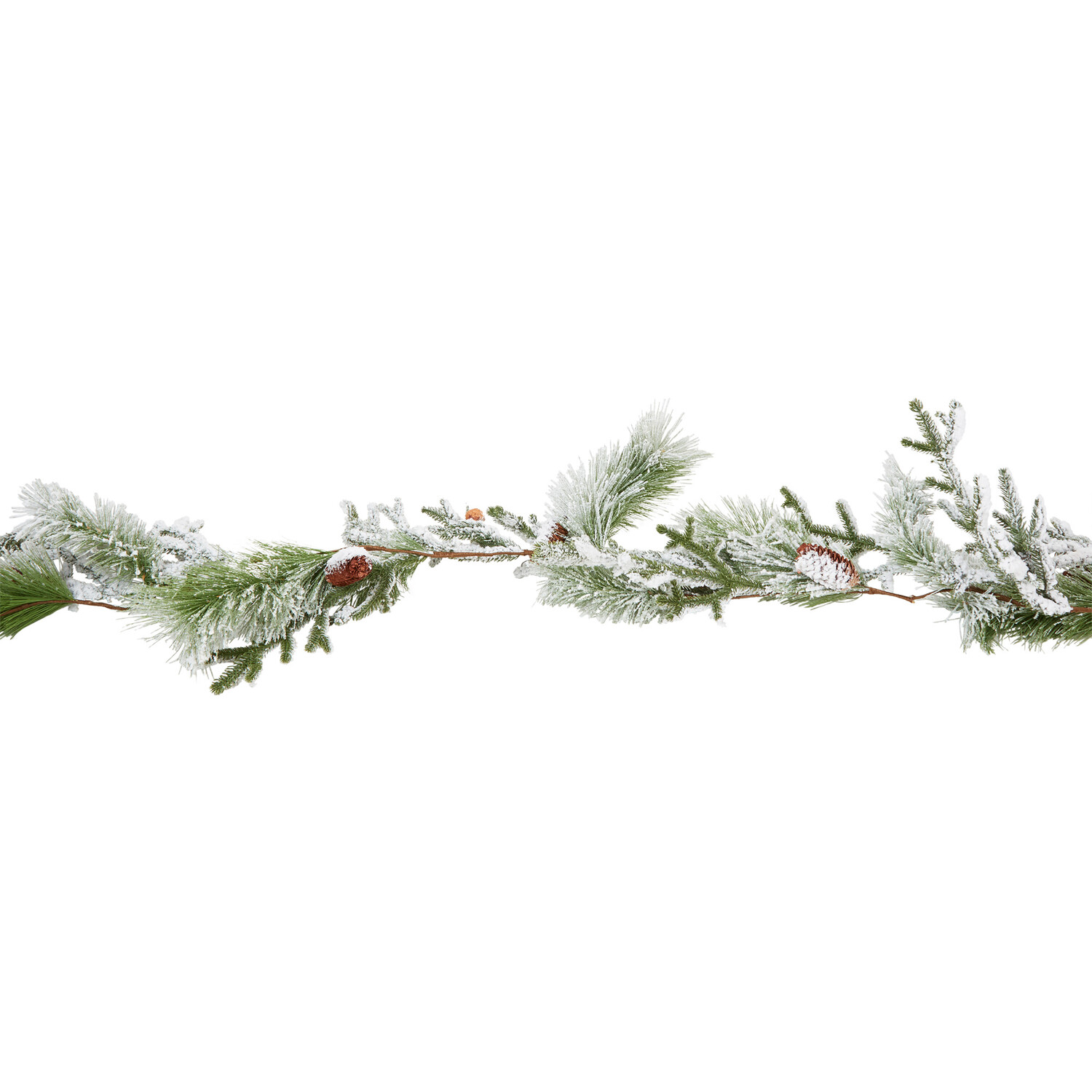 Festive Frosted Pinecone Garland - Green Image 1