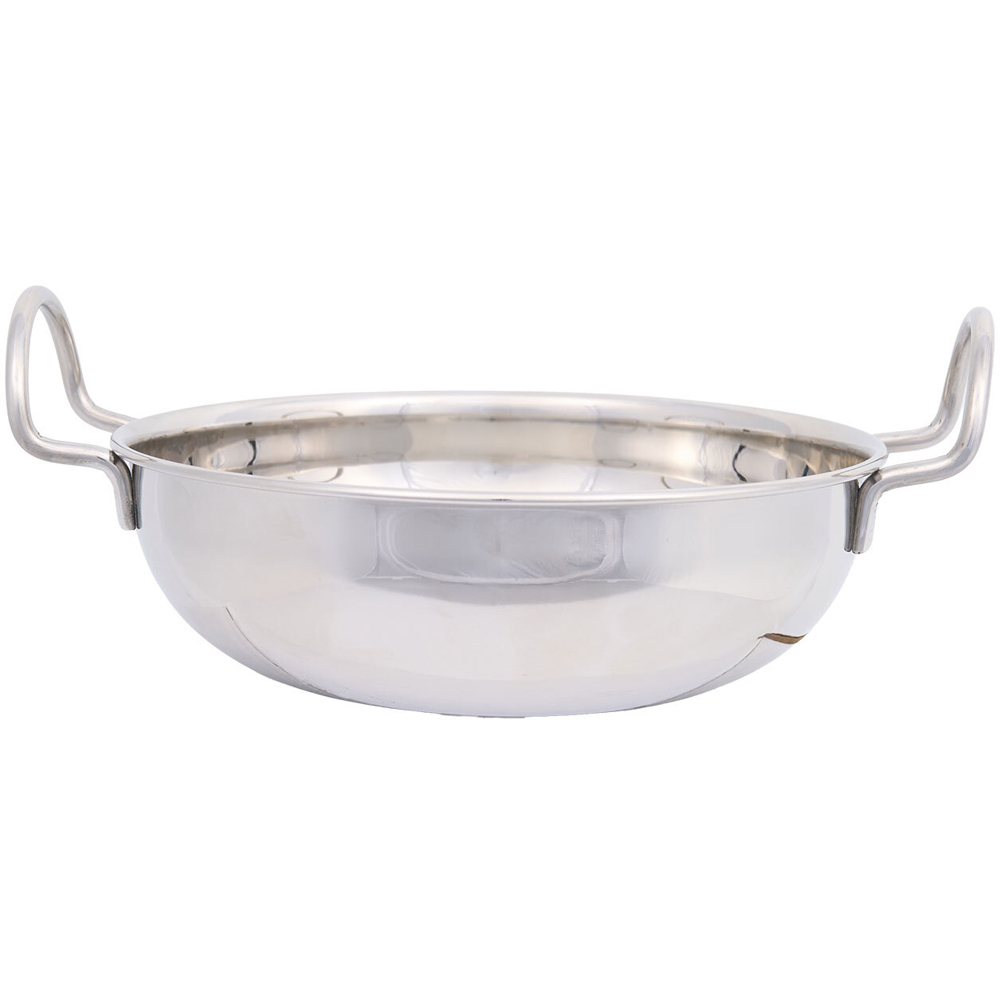 Stainless Steel Balti Dish Silver Image 2