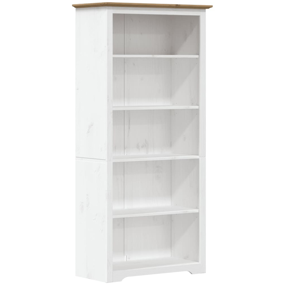 vidaXL Boho 5 Shelf Brown Solid Pine Wood Bookcase Image 2