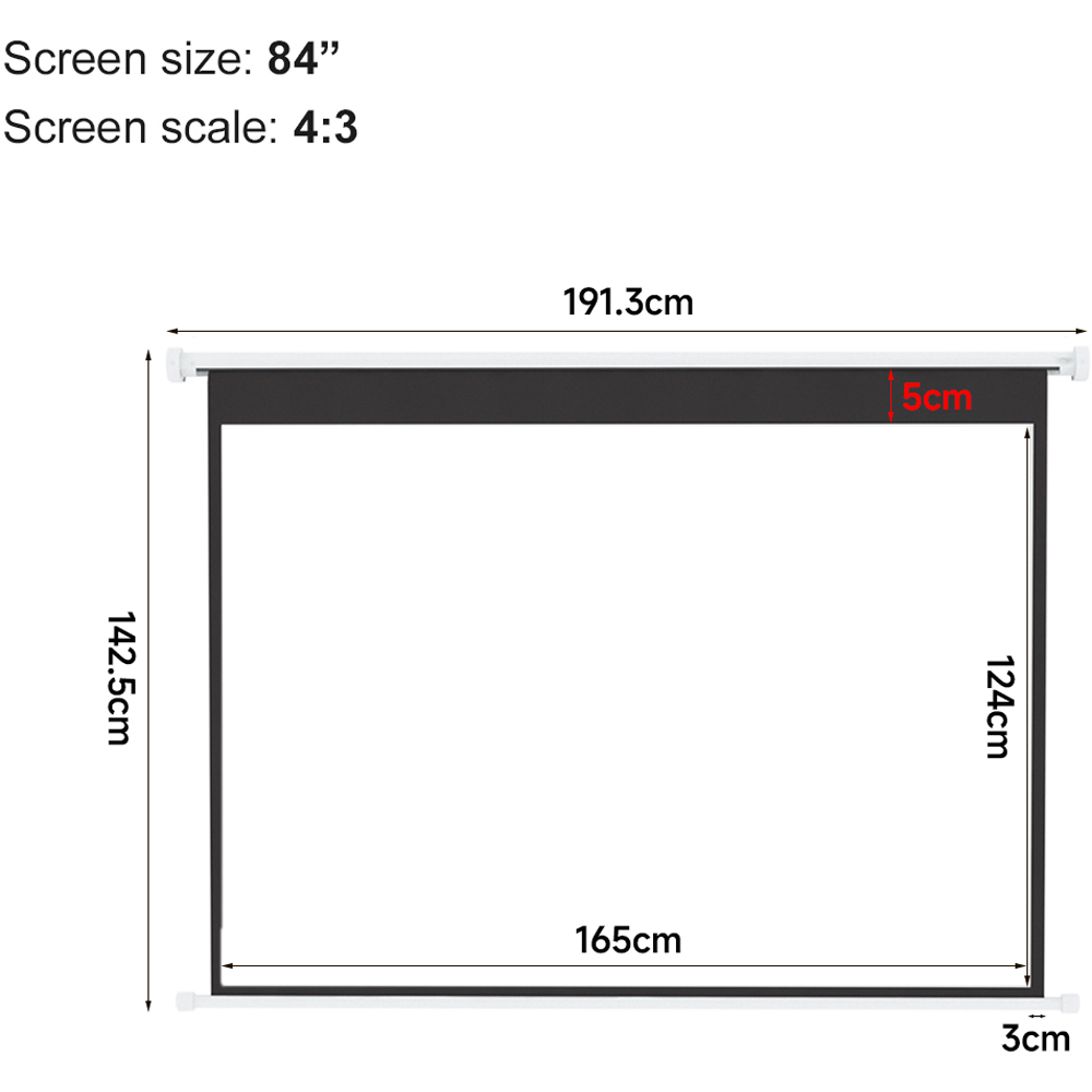 Living and Home Wall Mount Electric Projector Screen 84 inch Image 6