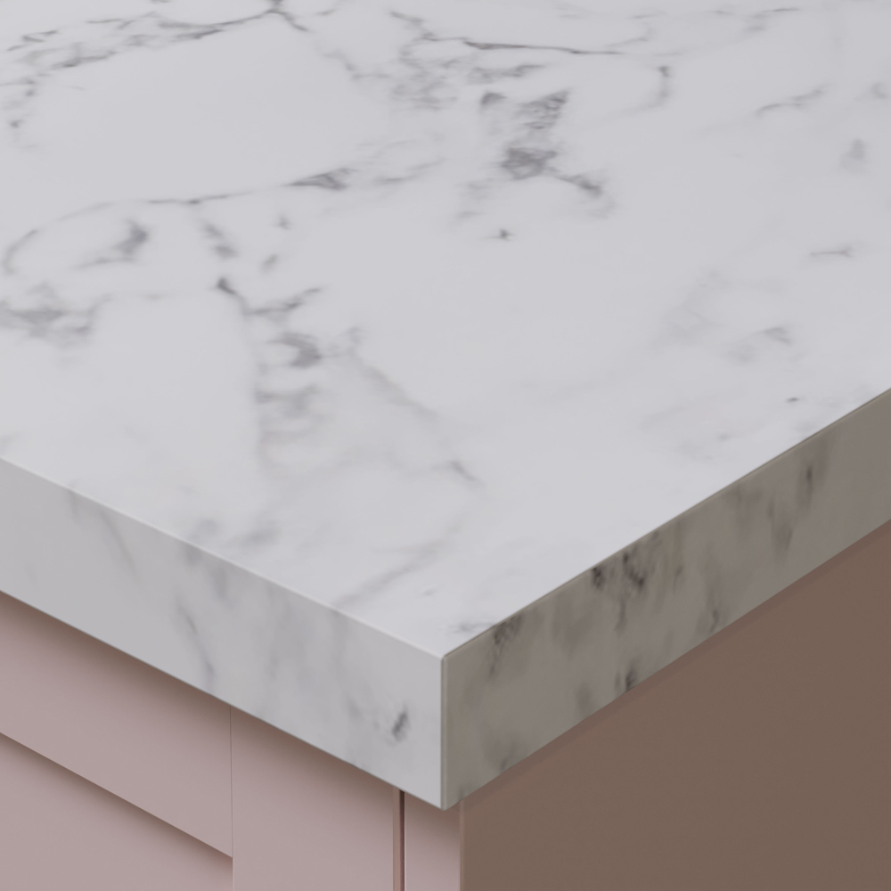 Omega Modern Tuscany Marble Laminate Kitchen Edging 3000 x 100mm Image 2