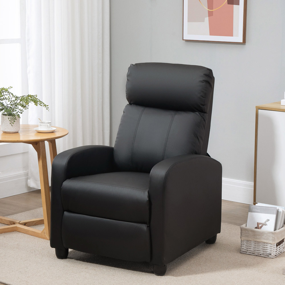 Portland Black PU Leather Massage Recliner Chair with Remote Image 2