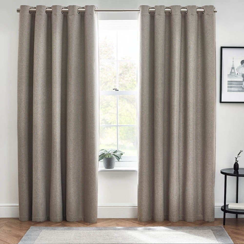furn. Dawn Grey Thermal Blackout Eyelet Curtain 229 x 183cm Image 5
