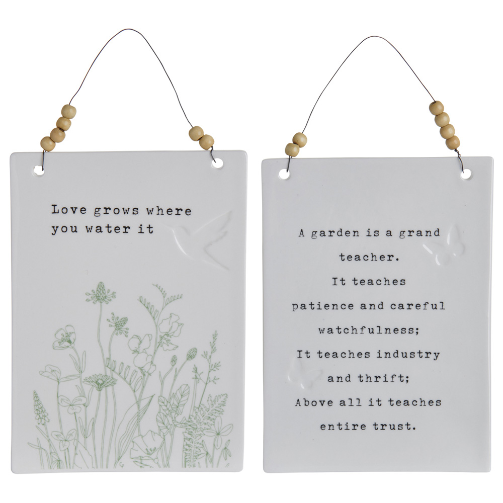 Wilko Set of 3 Ceramic Garden Plaques Wilko