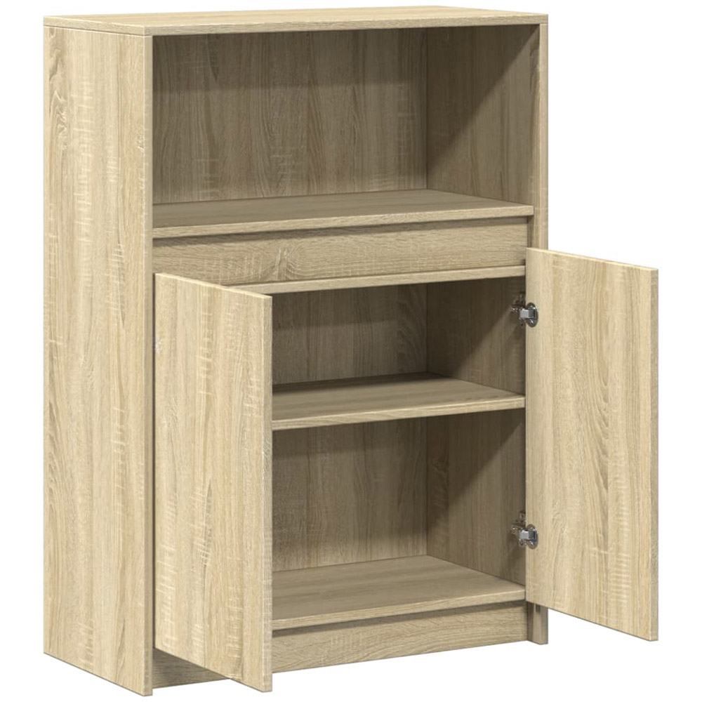 vidaXL Single Door Single Shelf Sonoma Oak Sideboard with LED Lights Image 7