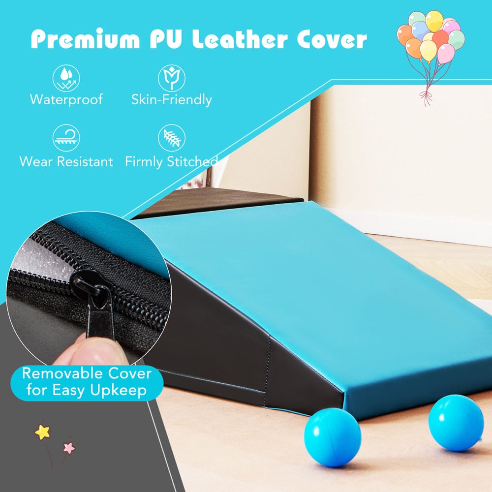 Costway Blue Toddler Step and Slide Climber Play Set 2 Piece Image 6