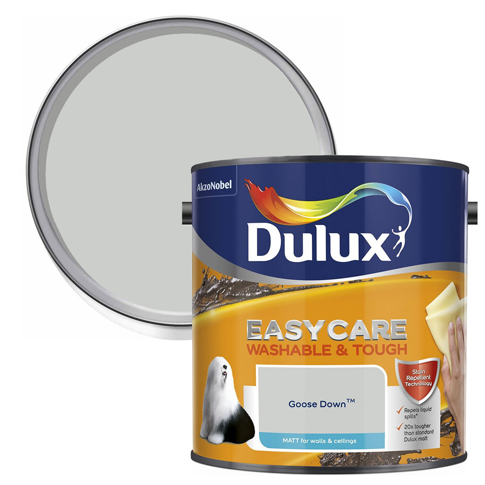 Dulux Easycare Washable & Tough Goose Down Matt Emulsion Paint 2.5L Image 1