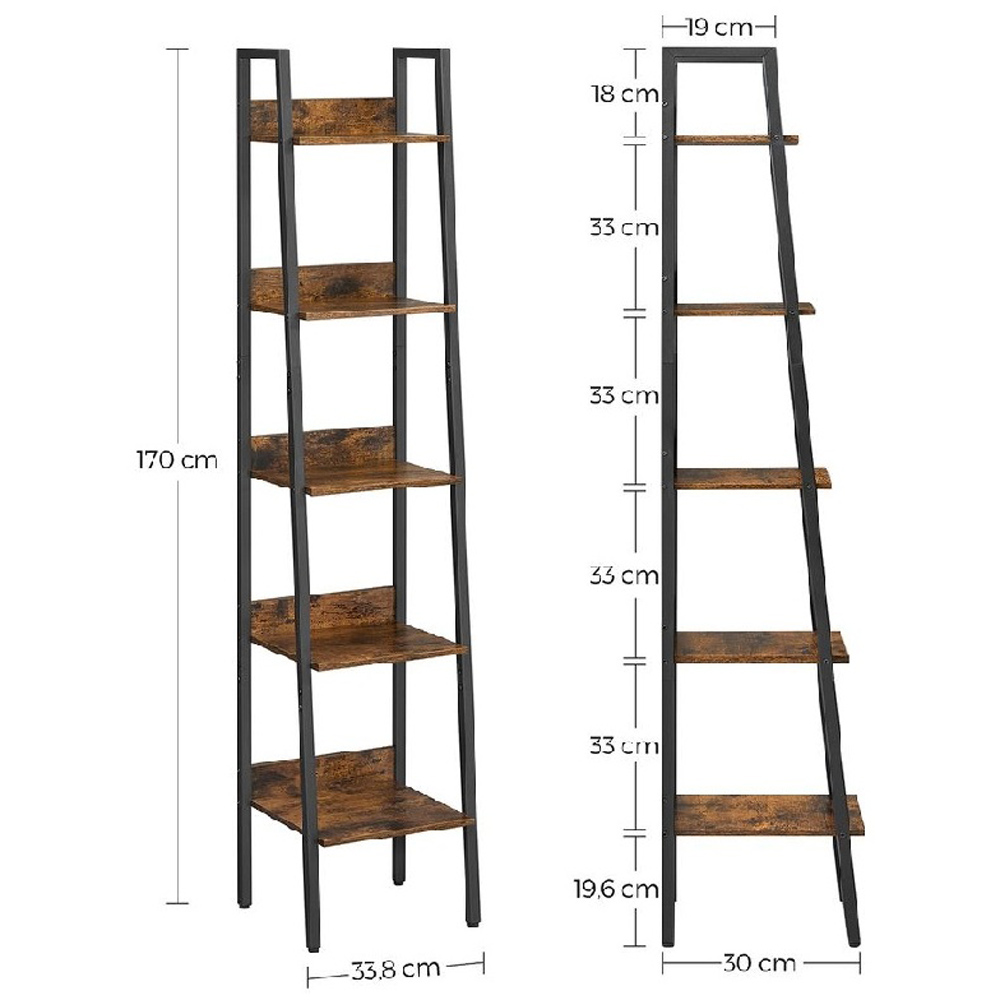 Modcraft 5 Shelf Narrow Ladder Bookshelf Image 6