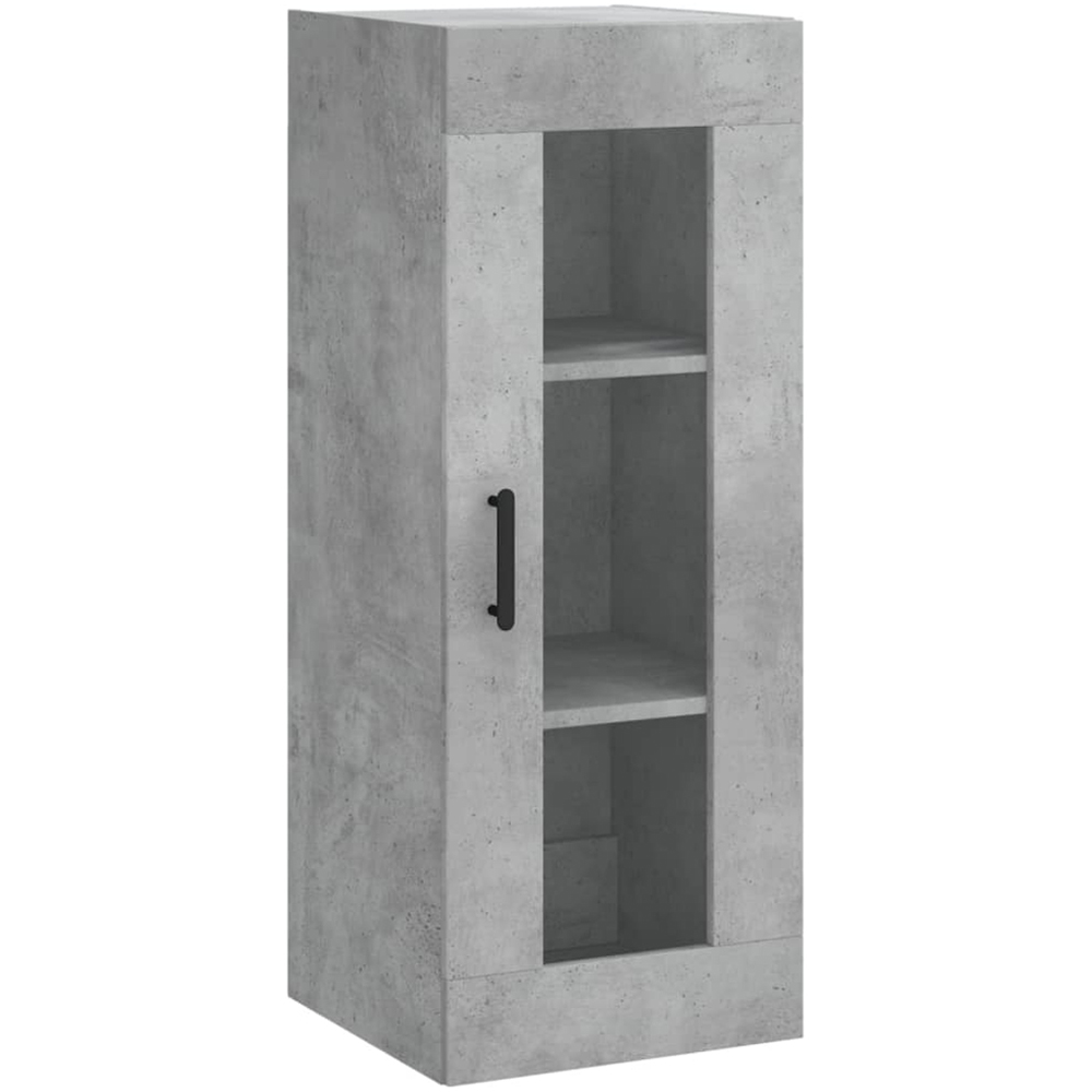 vidaXL Single Glass Door Concrete Grey Wall Mounted Cabinet Image 2
