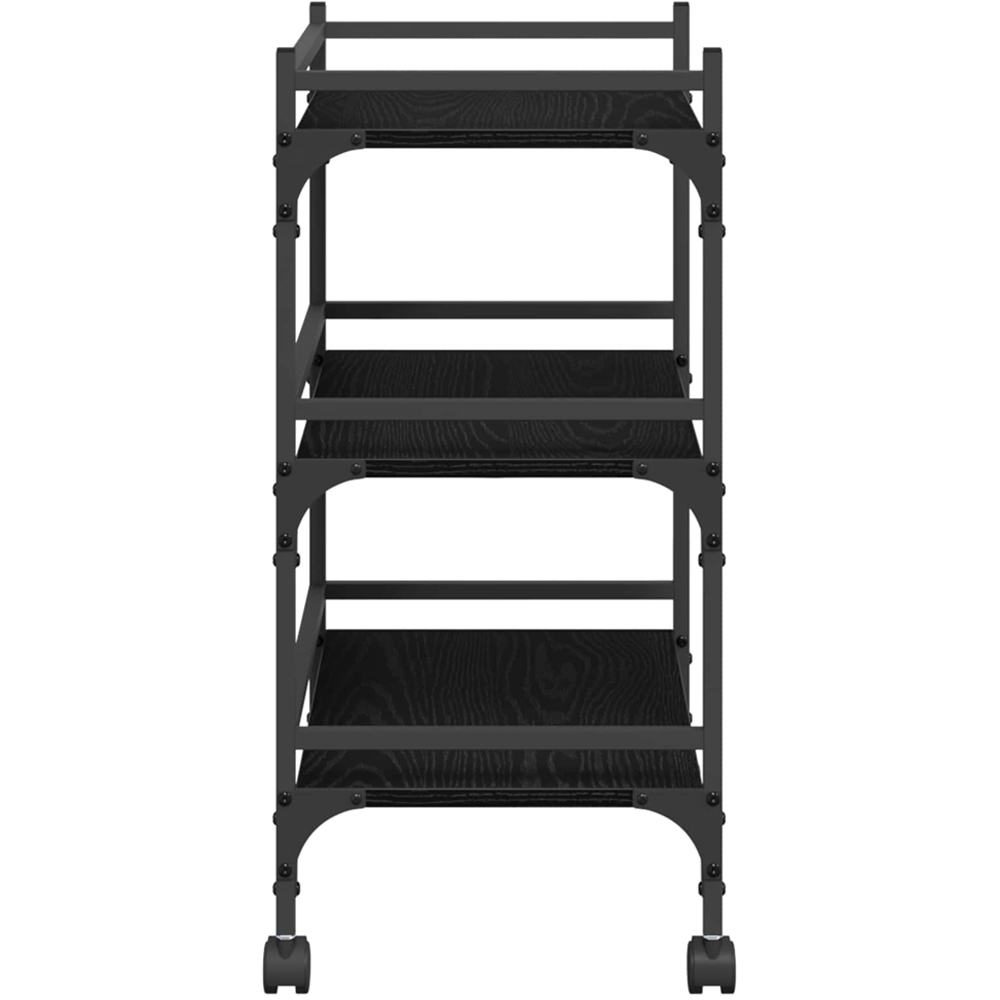 vidaXL 3 Shelf Black Oak Kitchen Trolley Image 7