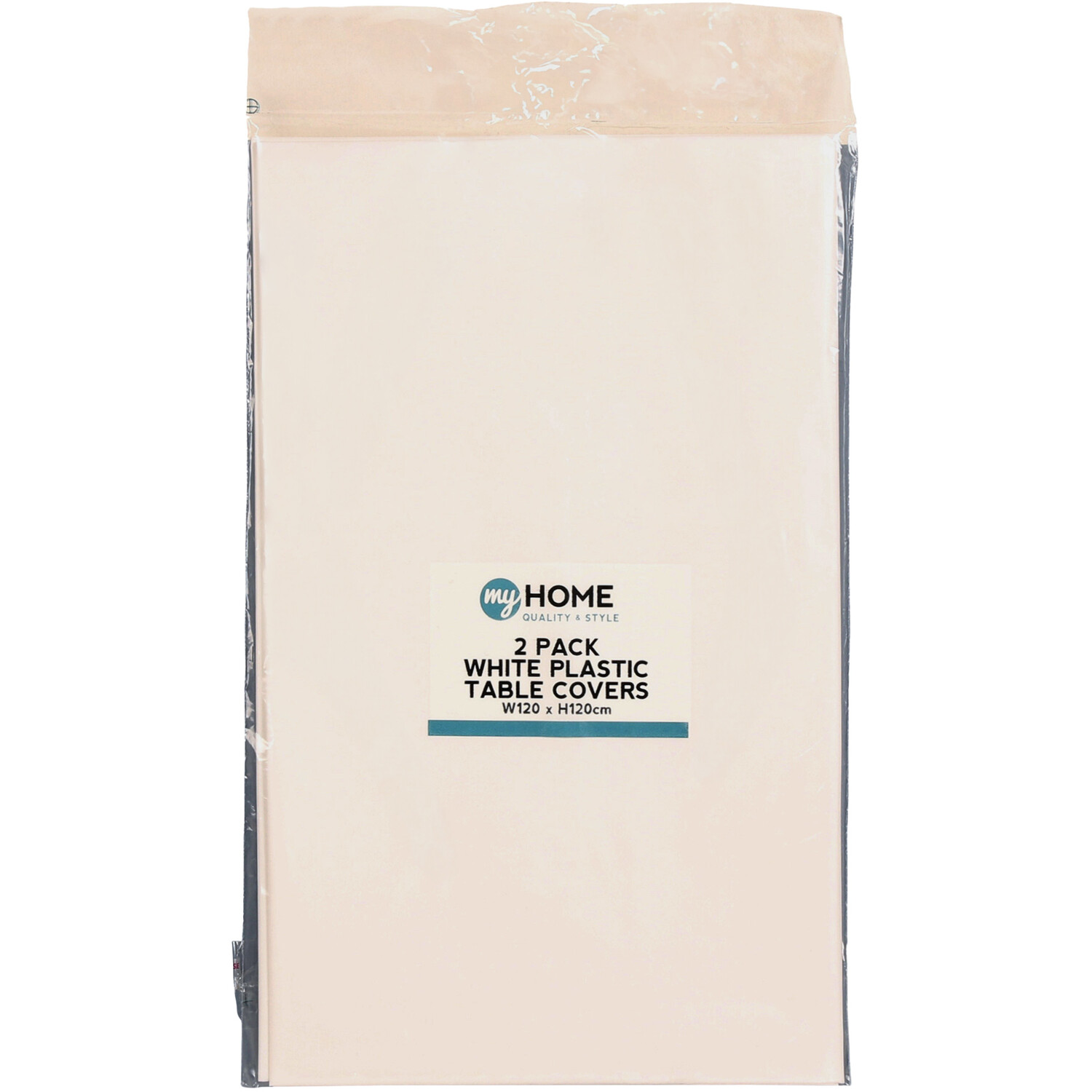 Pack of 2 My Home Plastic Table Covers - White Image 1