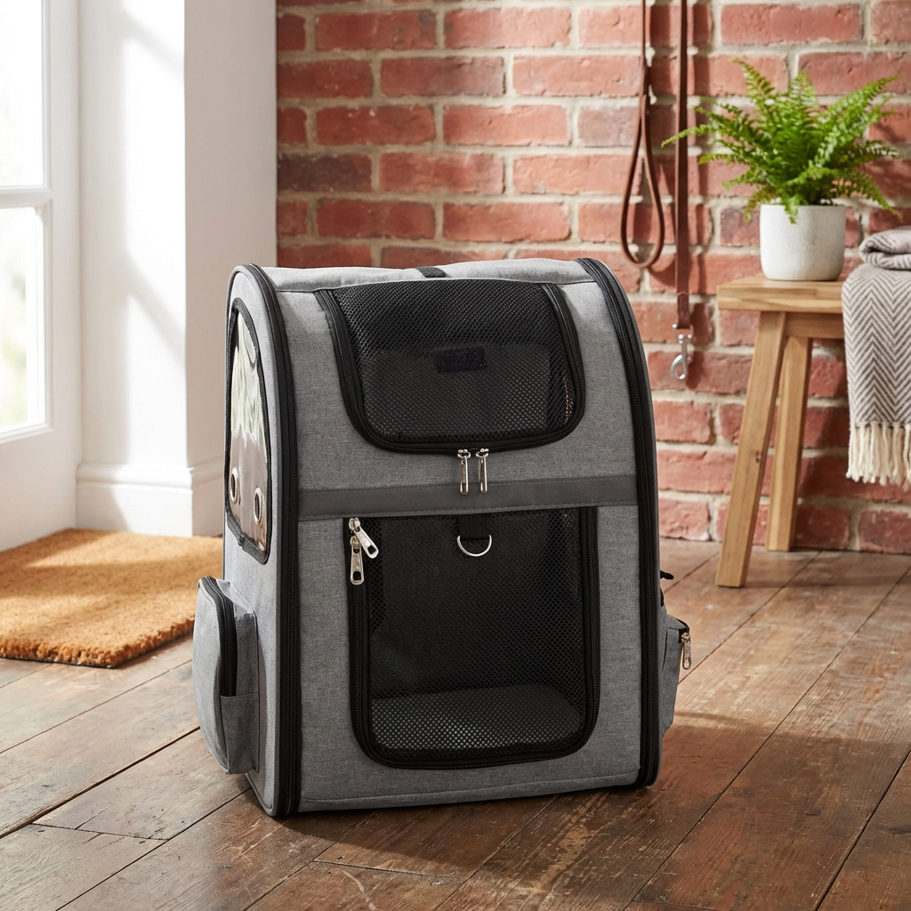 Pet Travel Backpack Grey Image 6