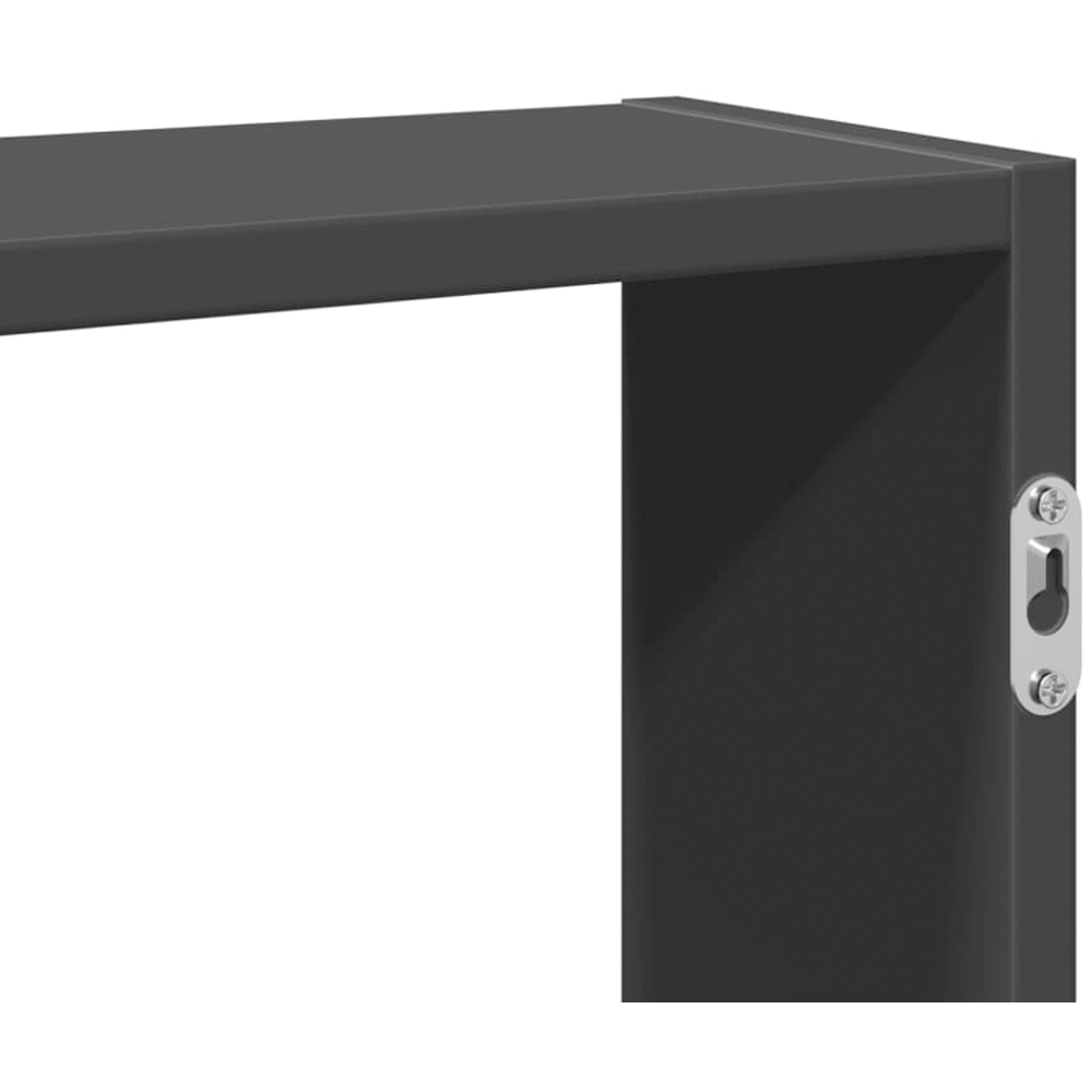 vidaXL 5 Shelf Black Floating Wall Shelf Image 7