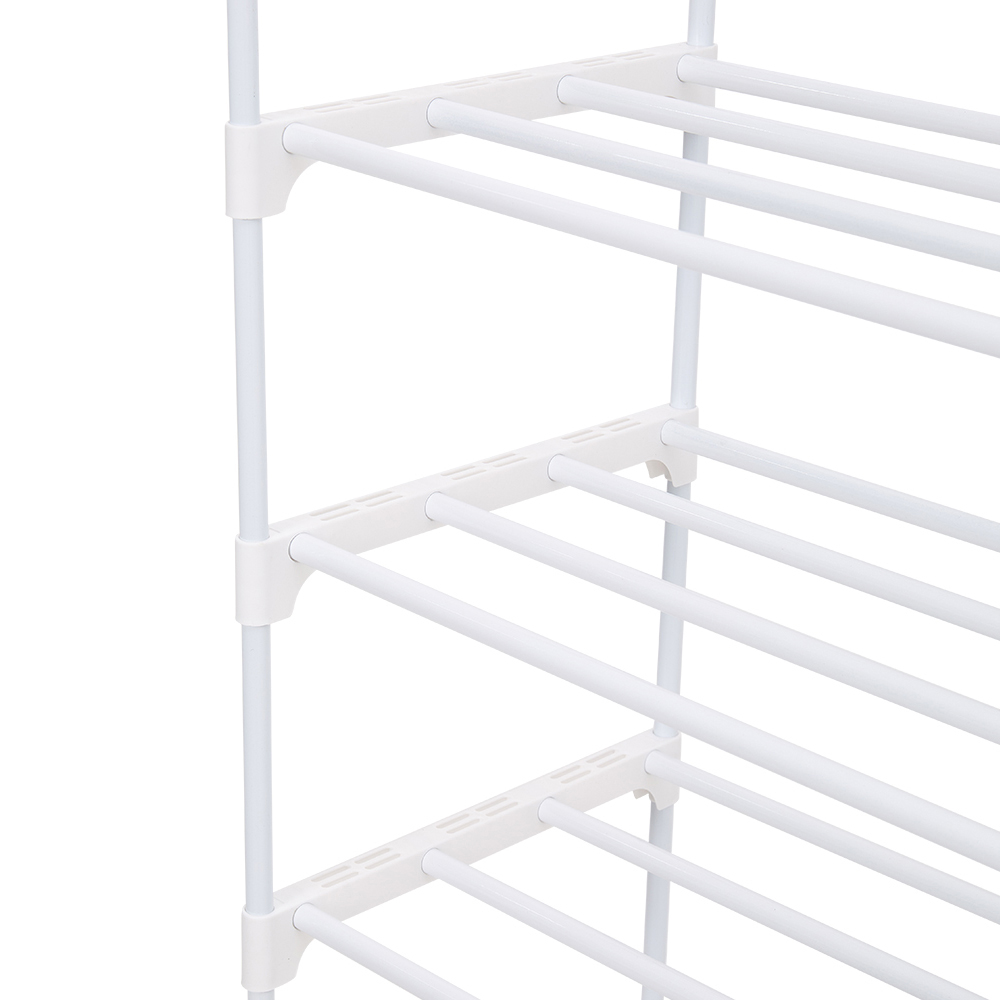 H&O Direct 10 Shelf White Metal Shoe Rack Image 4