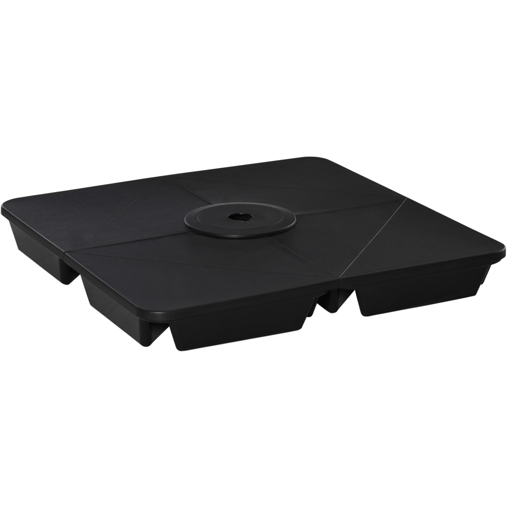 Outsunny 4 Piece Black Parasol Base Image 1