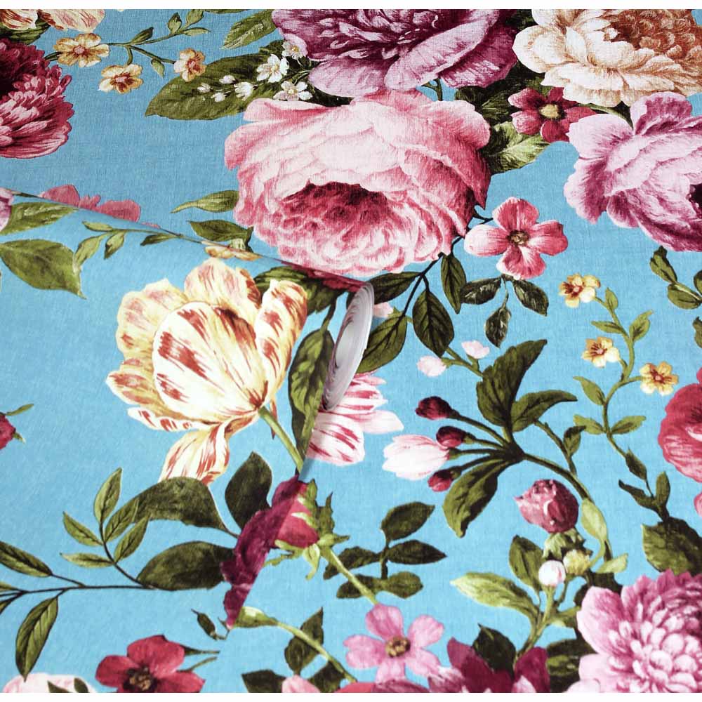 Arthouse Tapestry Floral Teal/Pink Wallpaper Image 2