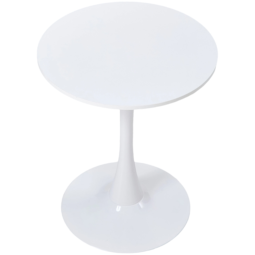 Living and Home 2 Seater Round Dining Table with Metal Base White Image 2