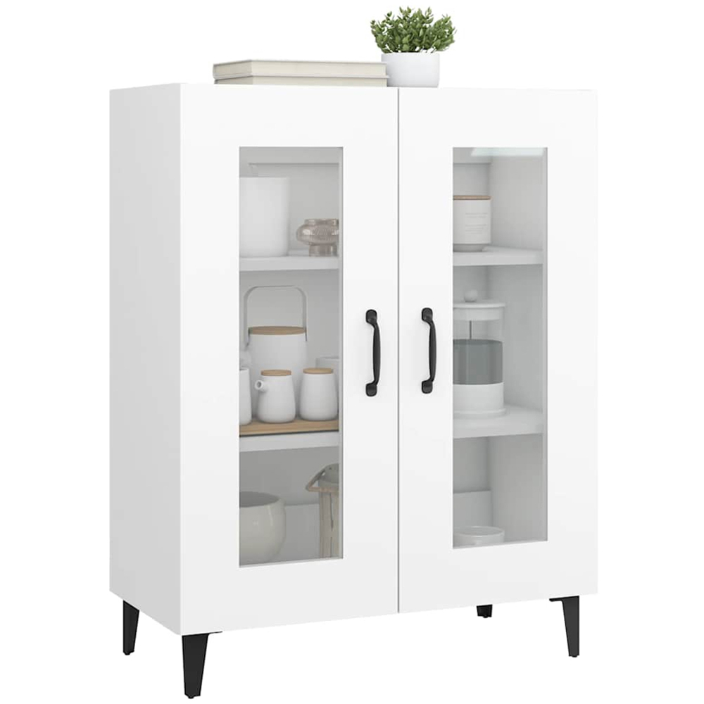 vidaXL 2 Glass Door White Sideboard Image 4