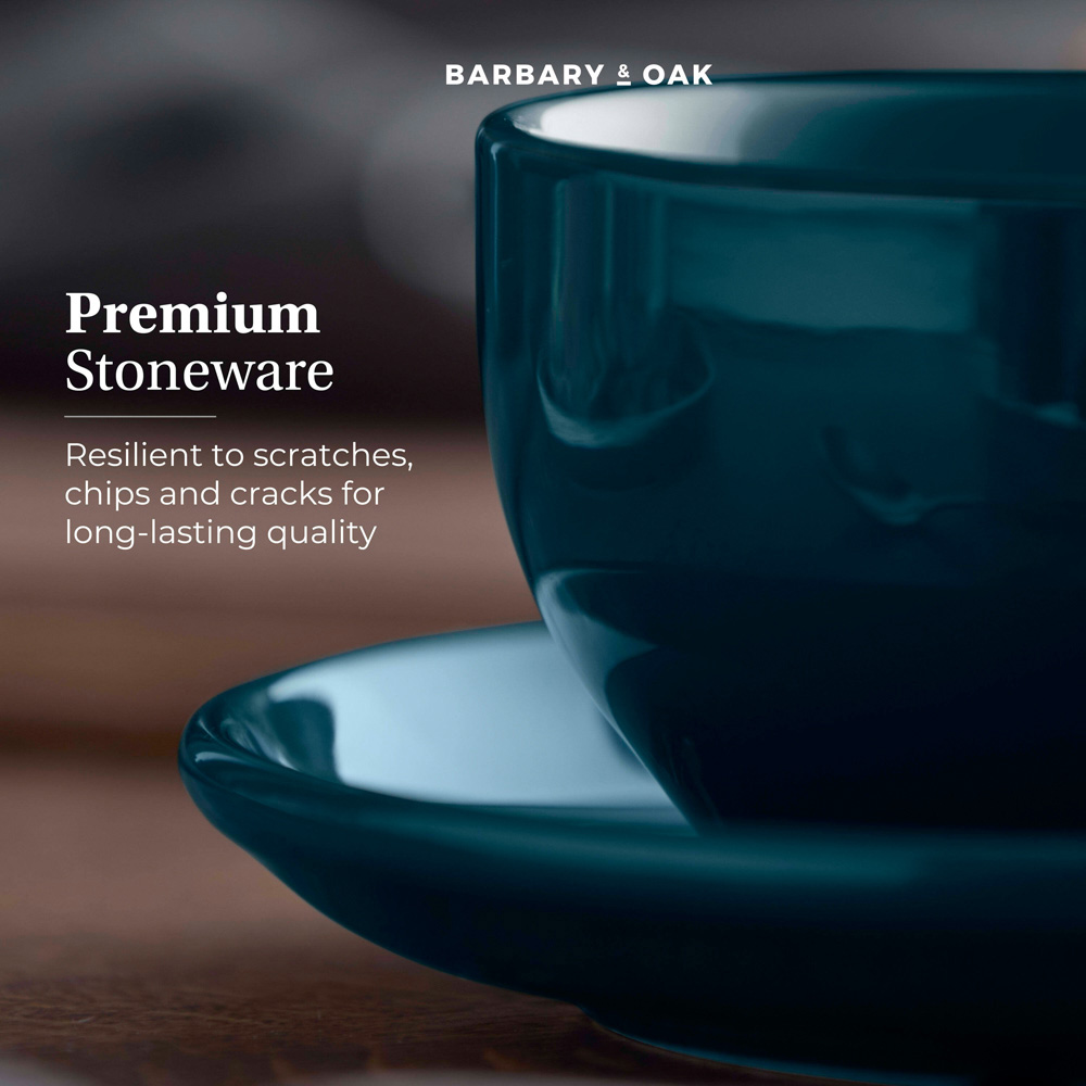 Barbary & Oak Nattura Set of 2 Agave Stoneware Americano Cup and Saucer Set 350ml Image 4