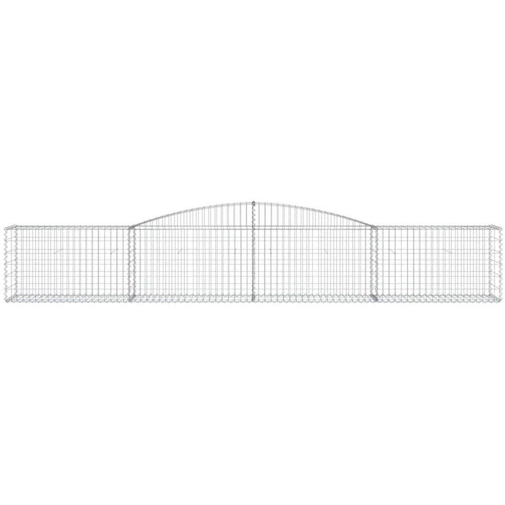 vidaXL Silver Galvanised Iron Arched Gabion Basket 400 x 50 x 60/80cm 9 Pack Image 4