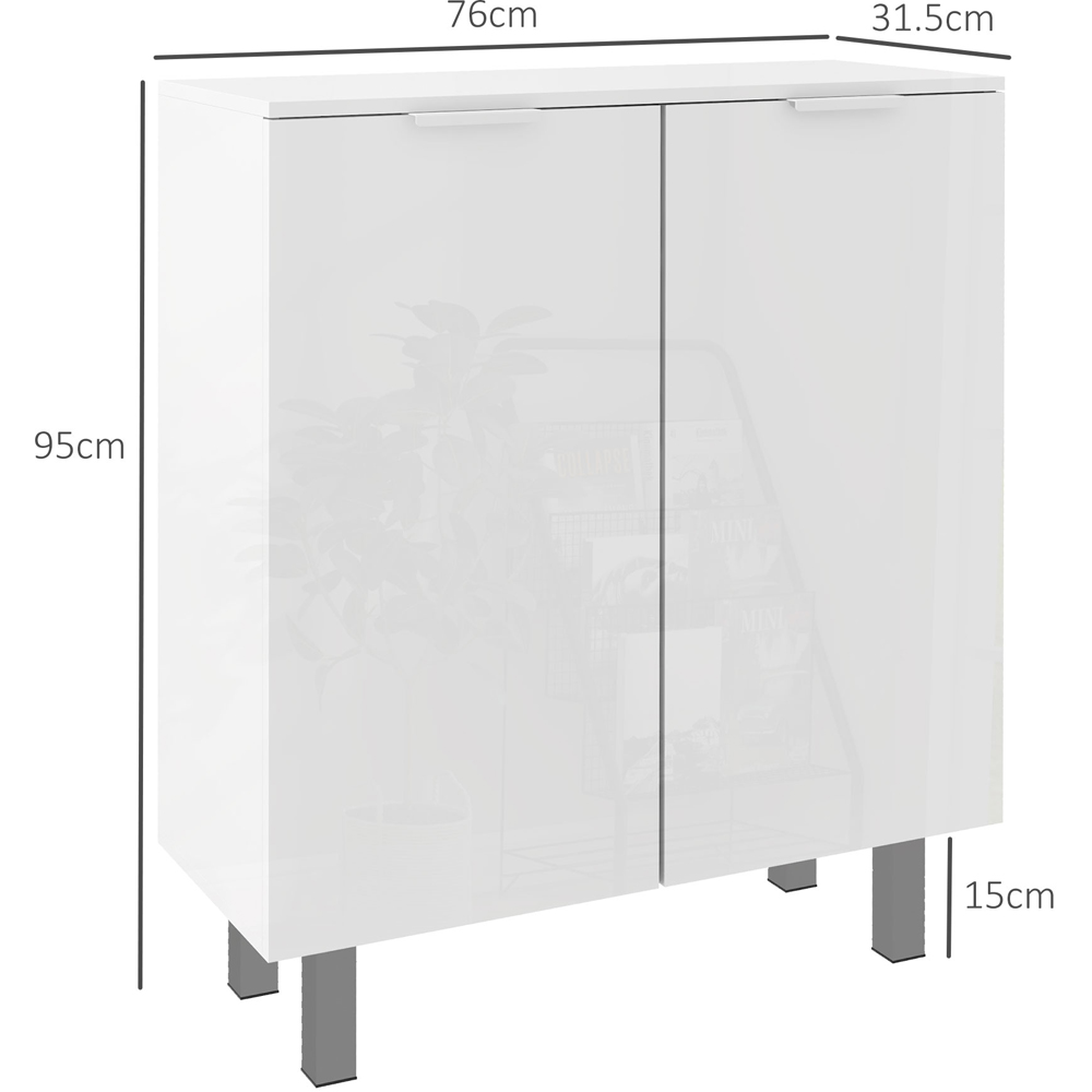HOMCOM 5 Shelf High Gloss Shoe Storage Cabinet Image 9