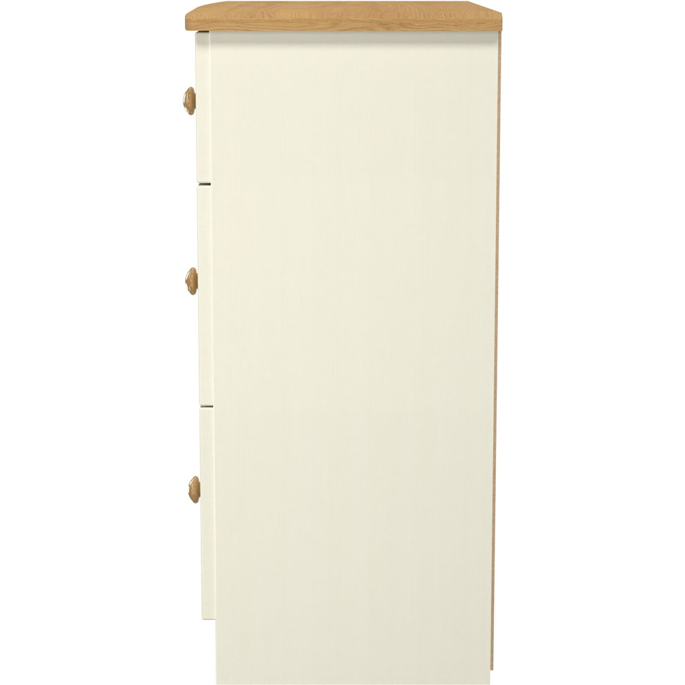 Crowndale Warwick 3 Drawer Cream Ash and Oak Deep Chest of Drawers Image 3