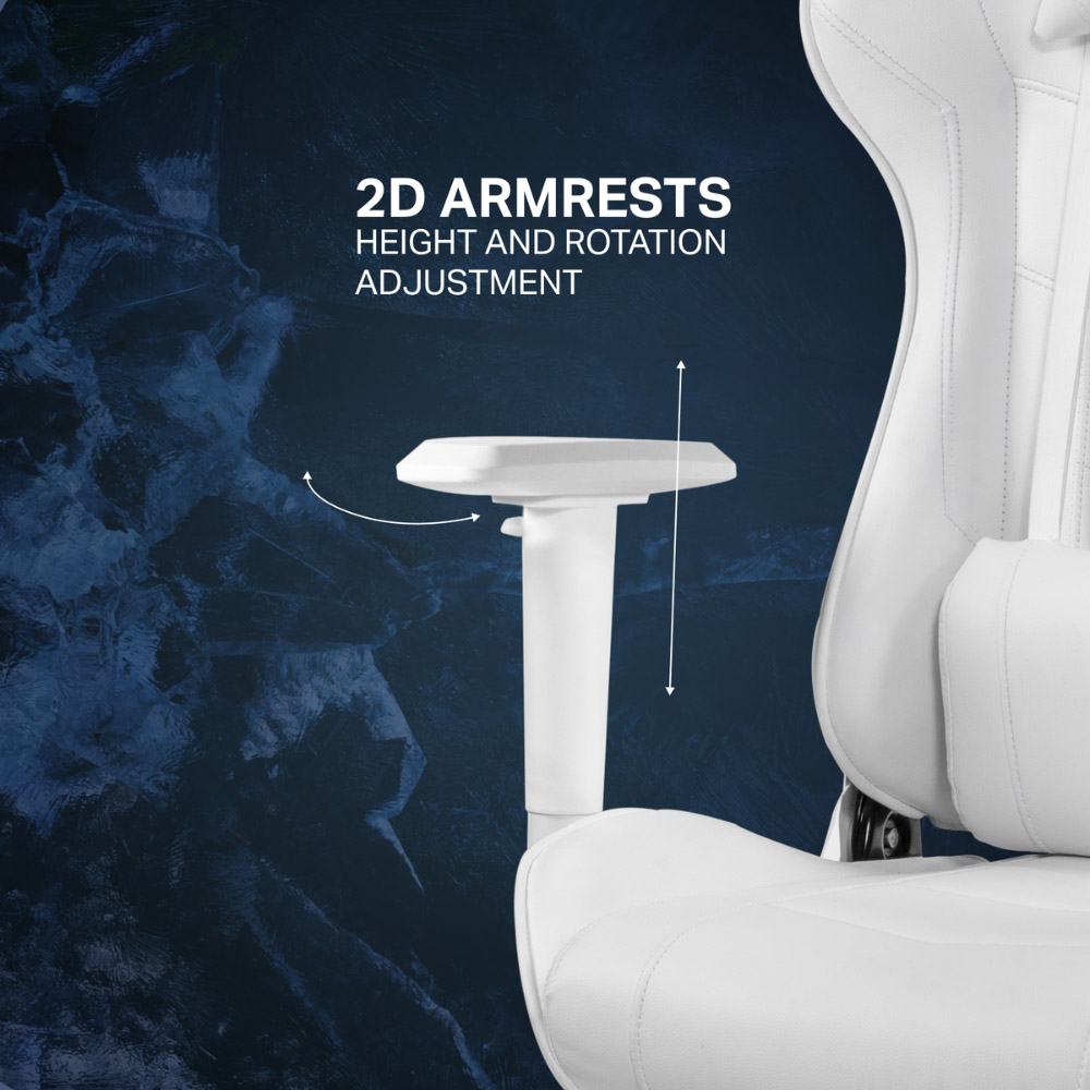 Deltaco White Leather Gaming chair Image 7
