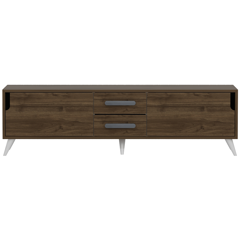 Decorotika Tex 2 Drawers 2 Door Walnut Wide TV Unit Image 3