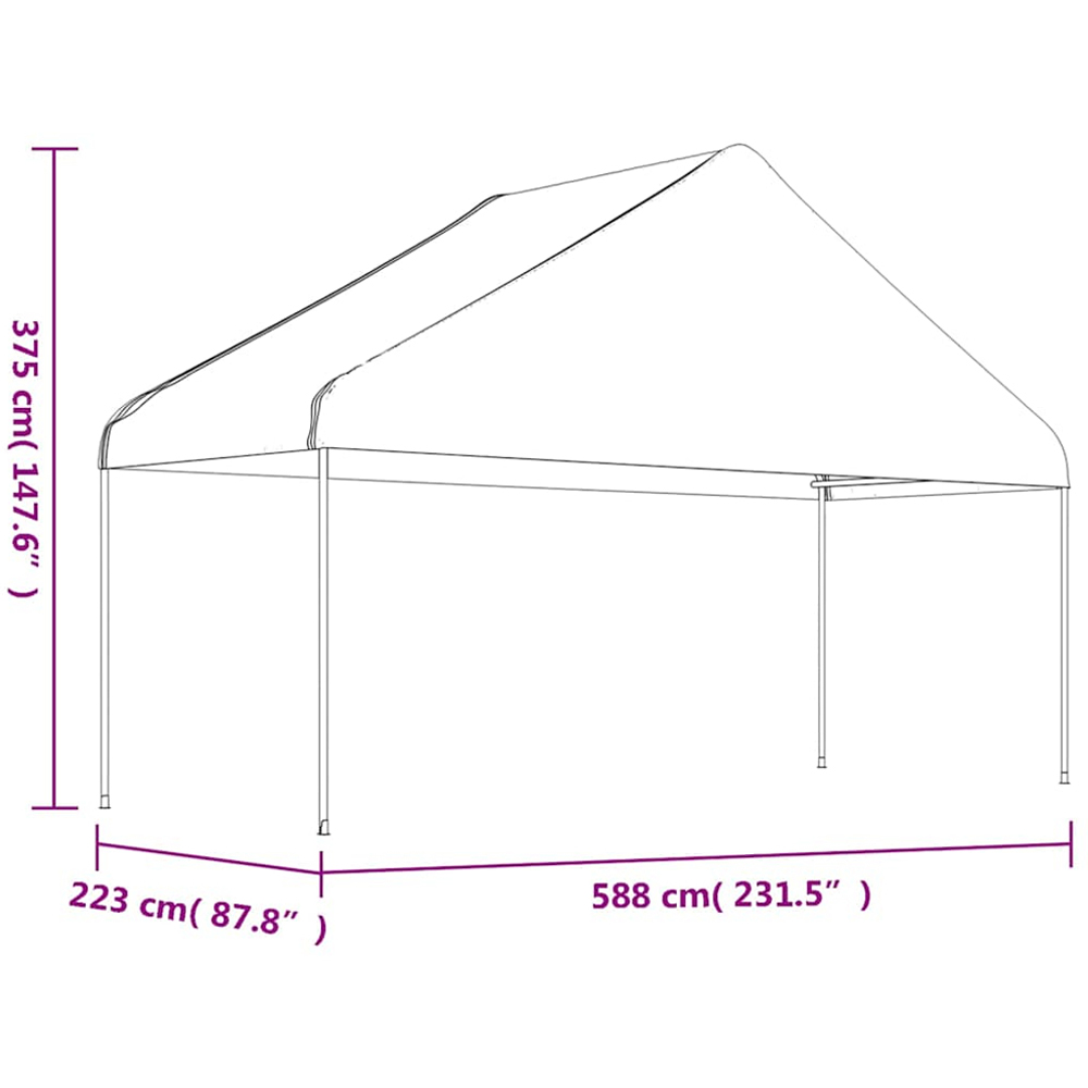 vidaXL 4.46 x 5.88m White Gazebo with Roof Image 6