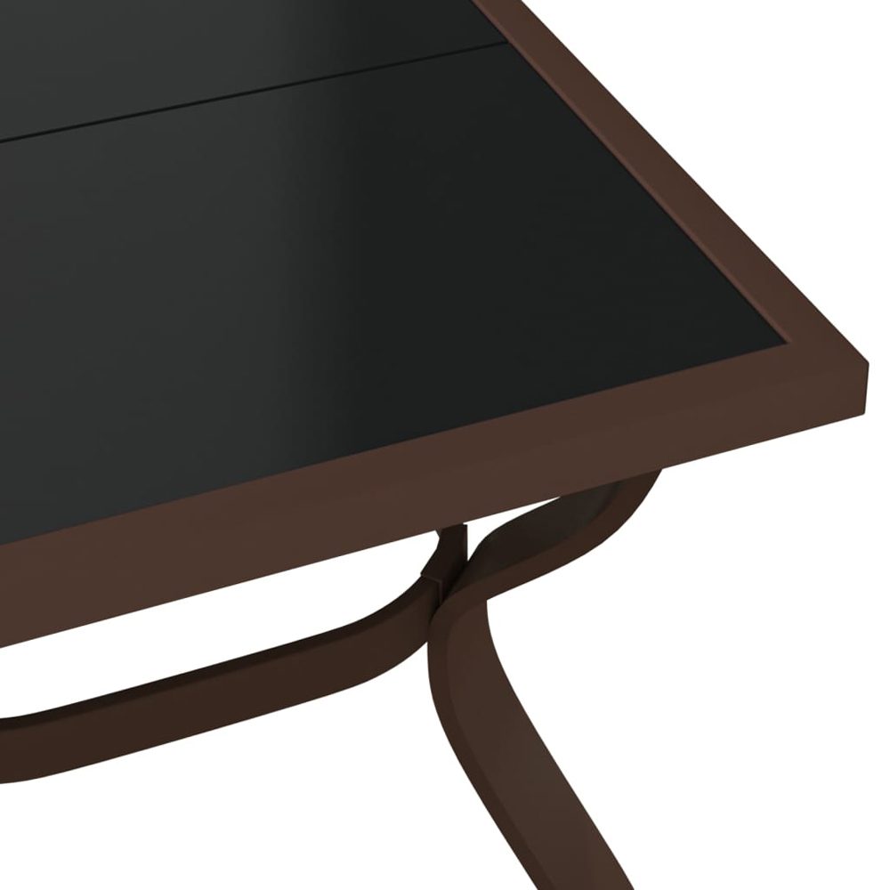 vidaXL 6 Seater Metal Rectangular Garden Dining Table Brown and Black Image 6