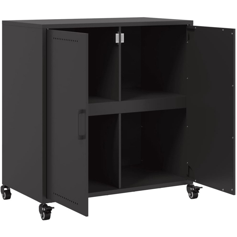 vidaXL 2 Door Black Steel Sideboard Image 8