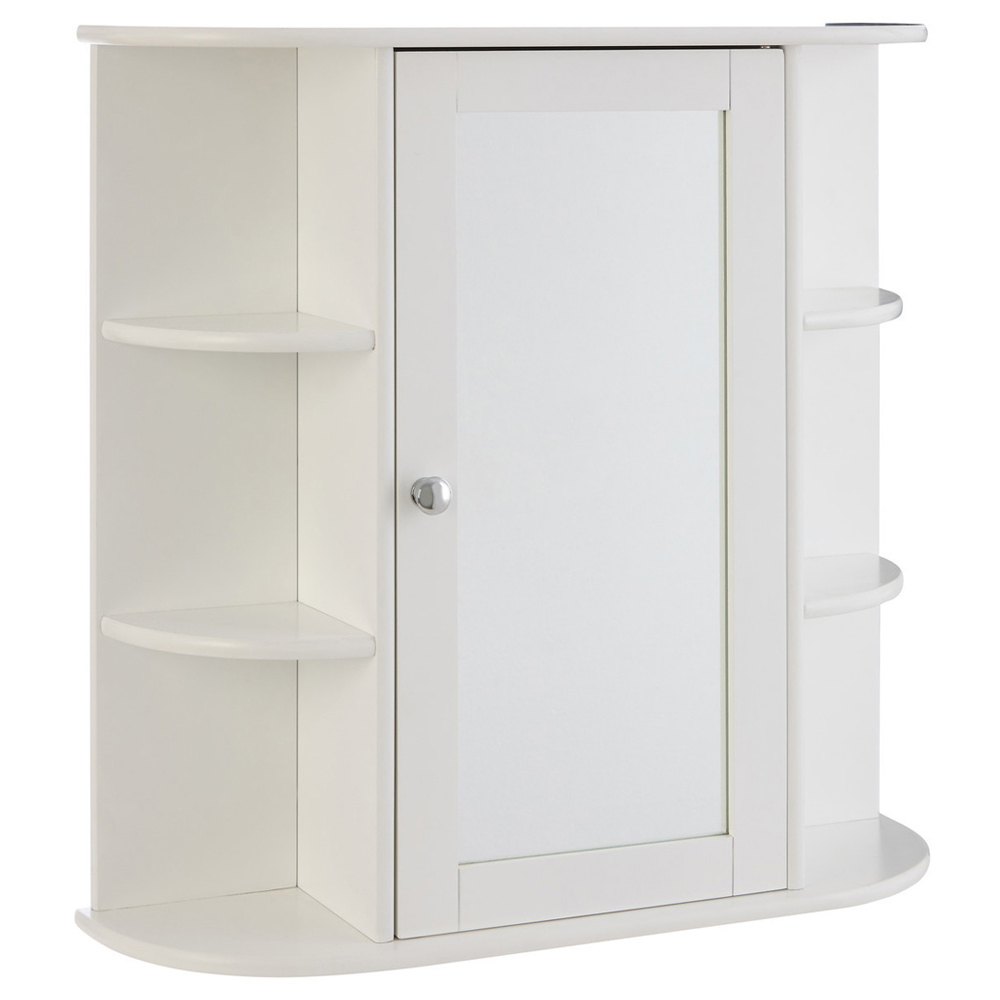 Premier Housewares White Mirror Bathroom Cabinet Image 2